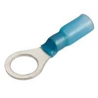 Ring Terminal Adhesive Lined Blue 4mm Wire 8.4mm Tab (50pk)
