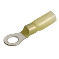 Ring Terminal Adhesive Lined Yellow 5-6mm Wire 6.3mm Tab (50pk)