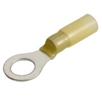 Ring Terminal Adhesive Lined Yellow 5-6mm Wire 8.4mm Tab (50pk)