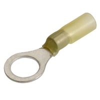 Ring Terminal Adhesive Lined Yellow 5-6mm Wire 9.5mm Tab (50pk)