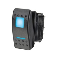 Rocker Switch LED Blue Off/(On) 12/24v