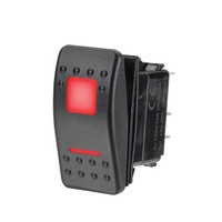 Rocker Switch LED Red On/On 12/24v