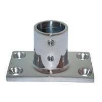 Rail Fitting Deck Mount Rectangle Base S/S 90deg