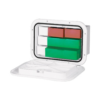 Deluxe Storage Hatch Box with Tackle Trays 375x270mm White
