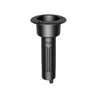 Rod & Cup Holder Round Head Black Plastic Straight