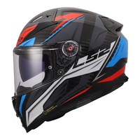 LS2 FF811 Vector II Carbon Savage Helmet - White / Blue / Red (M)