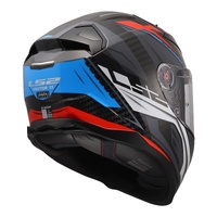 LS2 FF811 Vector II Carbon Savage Helmet - White / Blue / Red (2XL)