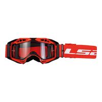 LS2 Aura Google - Red with Clear Lens