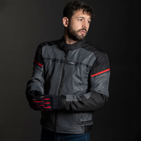 LS2 Riva Men's Jacket - Black / Dark Grey / Red (3XL)
