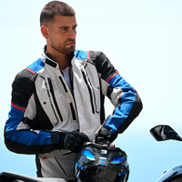 LS2 Narvik Men's Jacket - Blue / Black / Grey / Red (3XL)