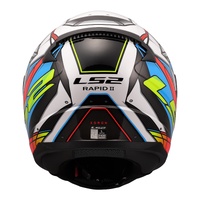 LS2 FF353 Rapid II Xdron Helmet - White / Hi-Vis Orange / Blue (2XL)
