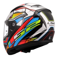 LS2 FF353 Rapid II Xdron Helmet - White / Hi-Vis Orange / Blue (XL)