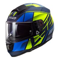 LS2 FF397 Vector Evo Kripton Helmet - Matte Blue / Hi-Vis