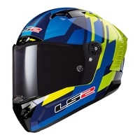 LS2 FF805C Thunder Carbon Helmet - Gas Blue / Hi-Viz Yellow (L) 06