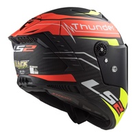 LS2 FF805C Thunder Carbon (2XL) Attack - Matte Red / Hi-Vis Yellow 06