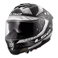 LS2 FF808 Stream II Galdam Helmet - Black / White (2XL)