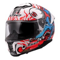 LS2 FF808 Stream II Inferno Helmet - White / Blue / Red (2XL)