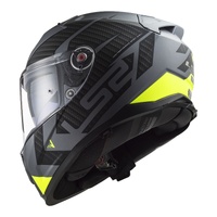 LS2 FF811 Vector II (S) Splitter - Matte Titanium / Hi-Vis Yellow 06