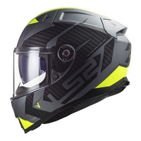 LS2 FF811 Vector II (XS) Splitter - Matte Titanium / Hi-Vis Yellow 06