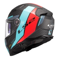 LS2 FF811 Vector II Carbon Grid Helmet - Red / Cyan (M)