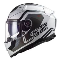 LS2 FF811 Vector II Metric Helmet - White / Titanium / Silver (M)