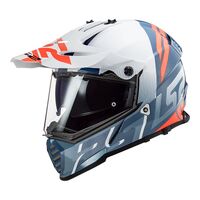 LS2 MX436 Pioneer Evo Evolve Helmet - White / Cobalt Blue /