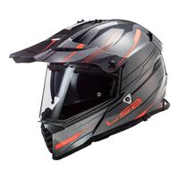 LS2 MX436 Pioneer Evo Knight Helmet - Titanium / Fluro Orang