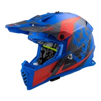 LS2 MX437 Fast Evo (L) Alpha - Matte Blue / Red