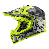 LS2 MX437J Fast Evo Crusher Mini Helmet - Black / Grey / Hi-