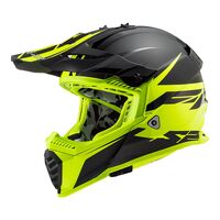 LS2 MX437 Fast Evo Roar Helmet - Black / Hi-Vis Yellow
