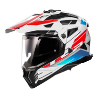 LS2 MX702 Pioneer II (3XL) Namib - White / Red / Blue 06