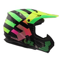 LS2 MX706J COZ Youth Helmet - Chromatic Black / Hi-Vis Pink (M)