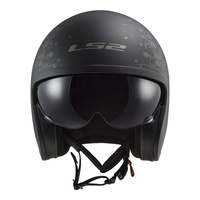 LS2 OF599 Spitfire II (2XL) - Matte Black Flag Helmet 06