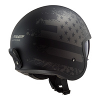 LS2 OF599 Spitfire II (M) - Matte Black Flag Helmet 06