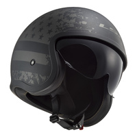 LS2 OF599 Spitfire II (XL) - Matte Black Flag Helmet 06