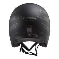 LS2 OF599 Spitfire II Flag Helmet  - Matte BLack (XS) 06