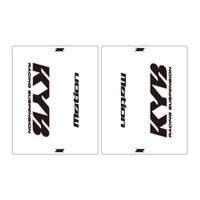 DRC Motion Front Fork Outer Decals- KYB 14 - Clear/Black/White