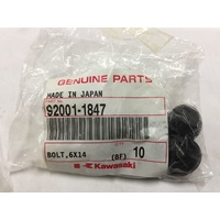 Bolts 4x , 6x14 Black , Kawasaki #92001-1847