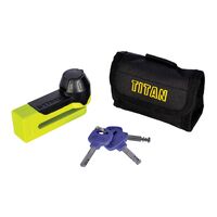 Oxford Titan 10mm Pin Disc Lock - Yellow  includes pouch