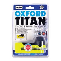 Oxford Titan 10mm Pin Disc Lock - Yellow  includes pouch