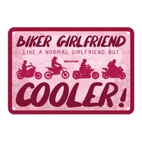 Oxford Garage Metal Sign: Biker Girlfriend  Like a Normal Girlfriend But Cooler