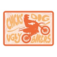 Oxford Garage Metal Sign: "Chicks Dig Ugly Bikers"