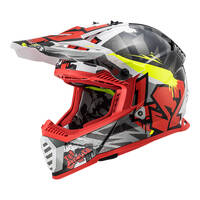 LS2 MX437J Fast Evo Crusher Mini Helmet - Black / Grey / Red