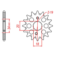 MTX 1310 Steel Front Sprocket #428 (428 Conversion) (10-1310/428)