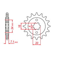 MTX 1903 Steel Front Sprocket #520 (10-1903)