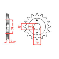 MTX 1554 Steel Front Sprocket #520 (10-37F)