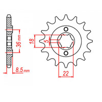 MTX 1553 Steel Front Sprocket #520 (10-48Y)