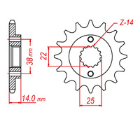 MTX 497 Steel Front Sprocket #530 (10-497)