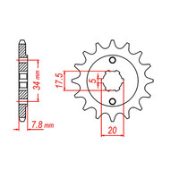MTX 327 Steel Front Sprocket #520 (10-KR0)