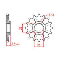 MTX 1901 Steel Front Sprocket #520 (10-KT1)